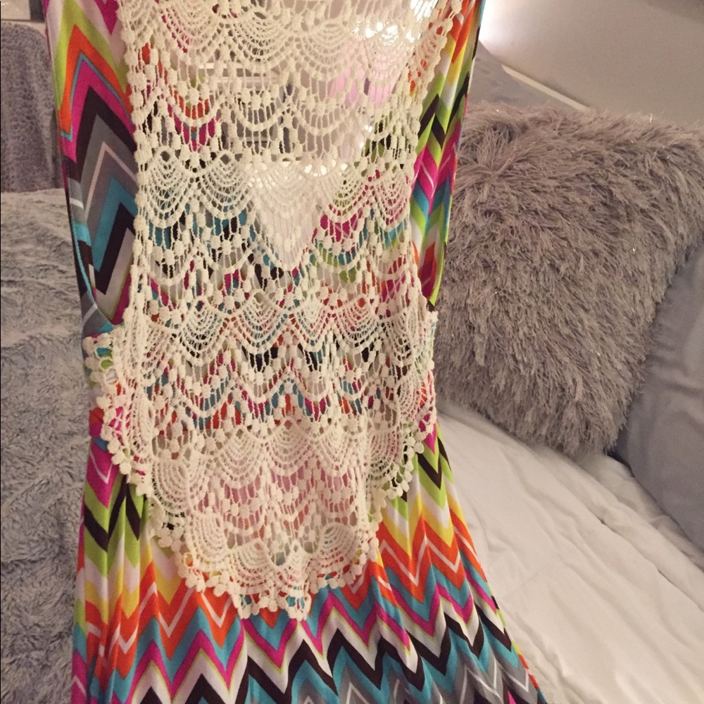 Long, fun, multicolored, comfy retro dress - beach - Picture 3 of 3